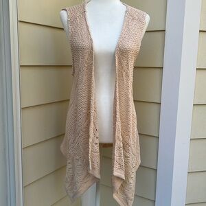 Charlie Page Crocheted Boho Hippie Festival Style Vest Shrug EUC